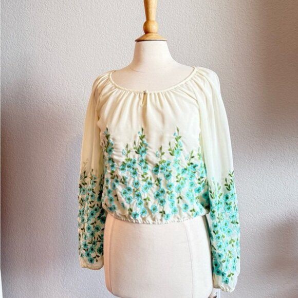 Free People embroidered flora blouse - Picture 1 of 4